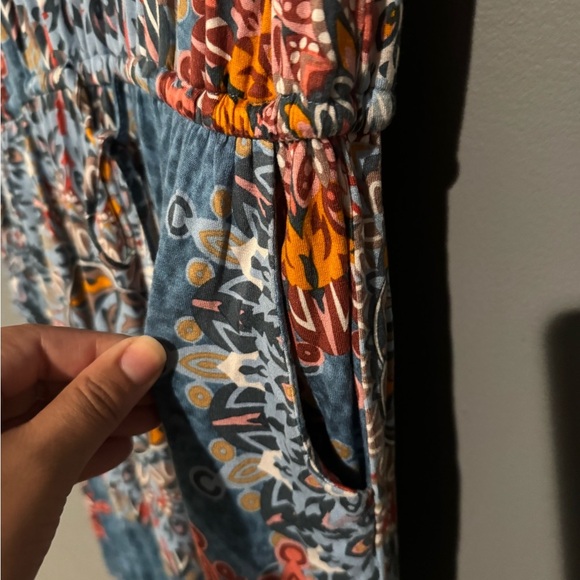 Blue and Orange Maxi Skirt‎ Set for Cocktail - Picture 6 of 10
